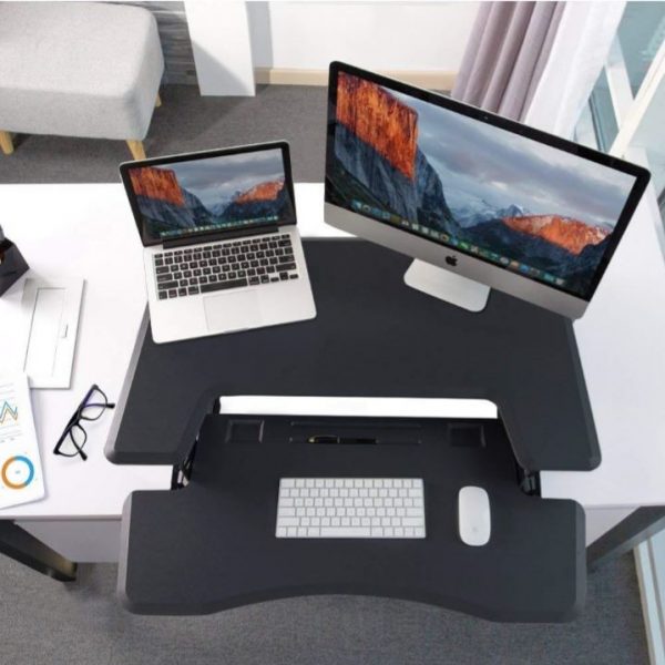 Ergonomically Adjustable Standing / Sitting Computer Stand Desk UP36 Black