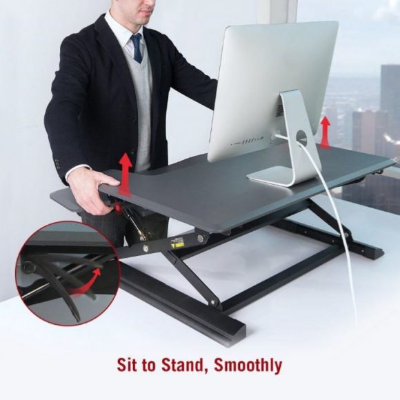 Ergonomically Adjustable Standing / Sitting Computer Stand Desk UP36 Black